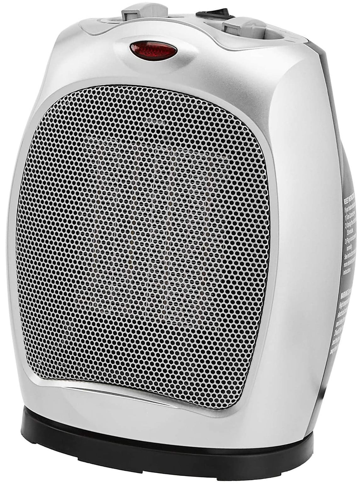 Oscillating Ceramic Heater with Adjustable Thermostat (Silver, 1500W
