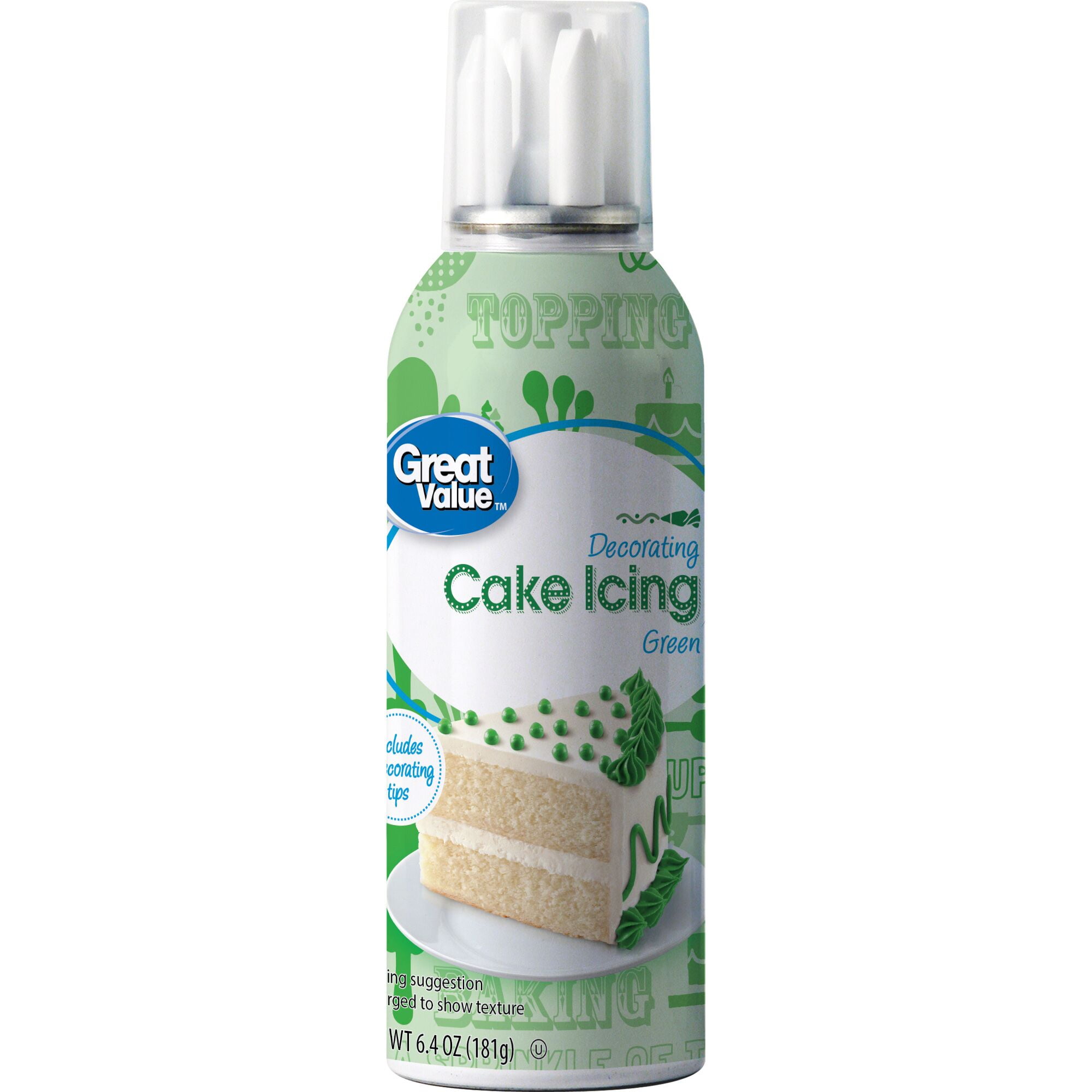 Great Value Decorating Cake Icing, Green, 6.4 oz