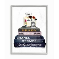Stupell Industries Glam Fashion Book Set With Makeup Graphic Art Gray Framed Art Print Wall Art, 11x14, by Amanda Greenwood