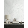 thumbnail image 4 of NextWall Metallic Silver Delicate Branches Peel and Stick Wallpaper, 4 of 8