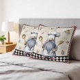 thumbnail image 6 of Pillow Covers 20x20 Set of 2, Vintage Gnomes Square Throw Pillow Covers for Couch/Sofa/Living Room, Black Red Checkered Retro Art Decorative Soft Pillowcases for Couch Throw Pillows, 6 of 9