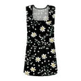 thumbnail image 5 of Women's Square Neck Floral Print Tank Top, Loose Fit Sleeveless Summer Blouse with Casual Chic Design,Black L, 5 of 5