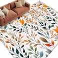 thumbnail image 2 of 6'x9' Area Rugs, Green Orange Leaves Indoor Outdoor Area Rug for Living Room Bedroom, Spring Garden Botanical Washable Bathroom Rugs Kitchen Floor Carpet Mats Home Decor Aesthetic, 2 of 8