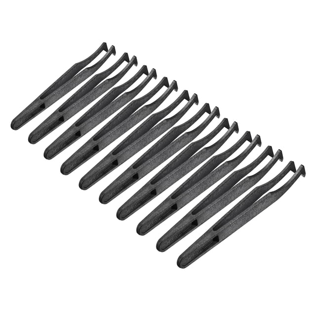 Unique Bargains Black Plastic Curved Tip Anti-static Tweezers 4.7 Inch Length 10pcs