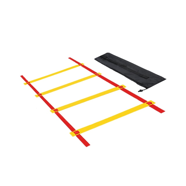 Unique Bargains Agility Ladder 4 Rung 2m/6.6ft with Carry Bag Speed Training, Red Yellow