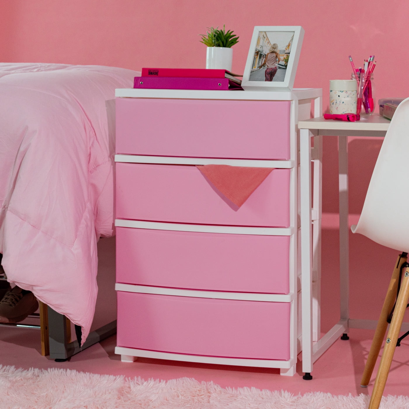 IRIS 4 Wide Drawer Storage, Organizer Unit for Bedroom, Closet, Living Room, Nursery, Dorm