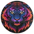 thumbnail image 3 of Tiger Animal Graffiti Floral Medallion Round Rug - Small Round Area Rug, Soft Non-Slip Machine Washable Bedroom Mat Indoor Accent Entry Carpet for Office Desk Dorm Hallway, 3 of 6