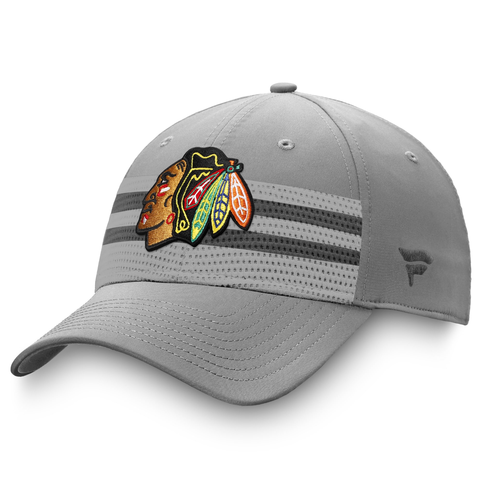 image of Chicago Blackhawks Fanatics Branded Authentic Pro Home Ice Second Season Striped Snapback Hat - Gray - Osfa