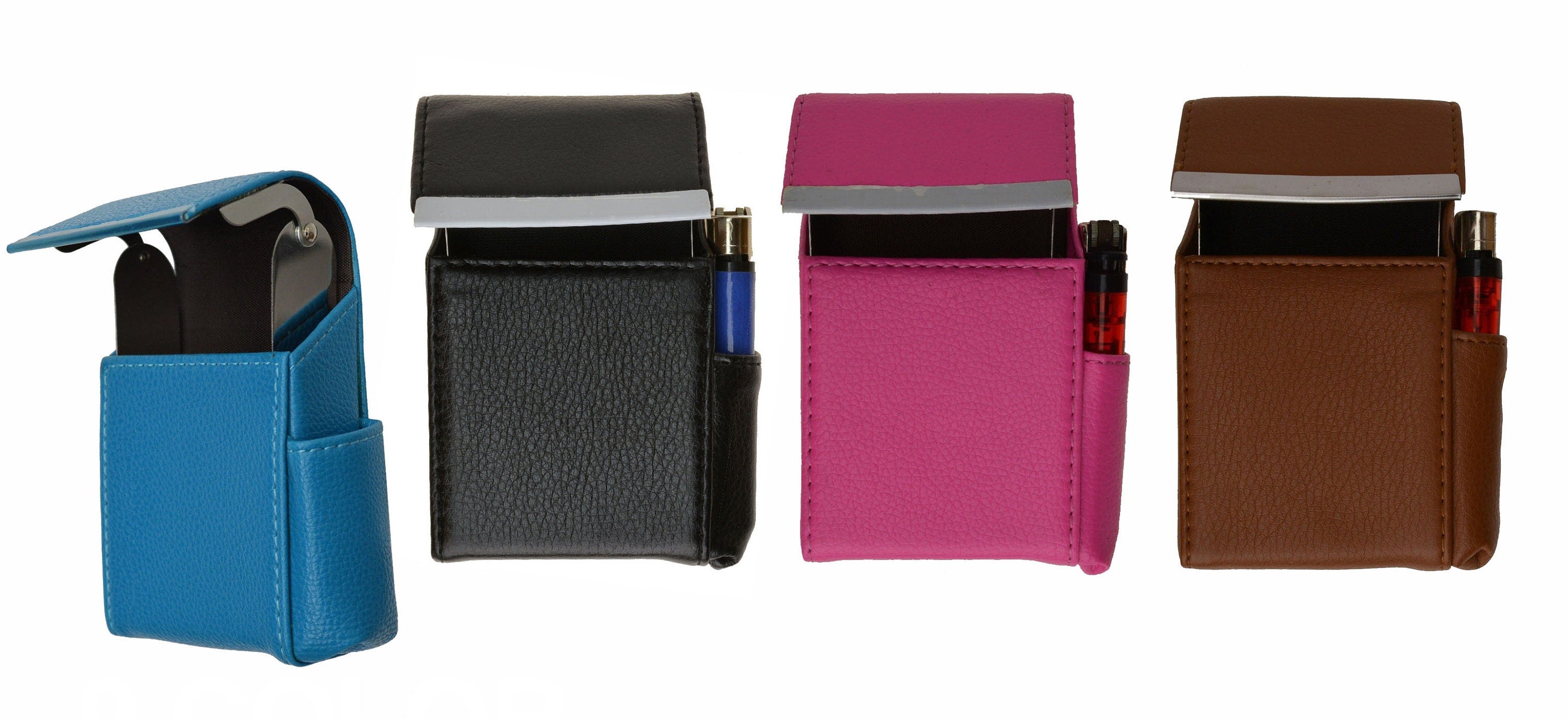Genuine Leather Cigarette Pack Holder FlipTop Pouch Smoke Carrying
