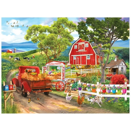 RoseArt Premium 350-Piece The Farm Stand Adult Interlocking Puzzle