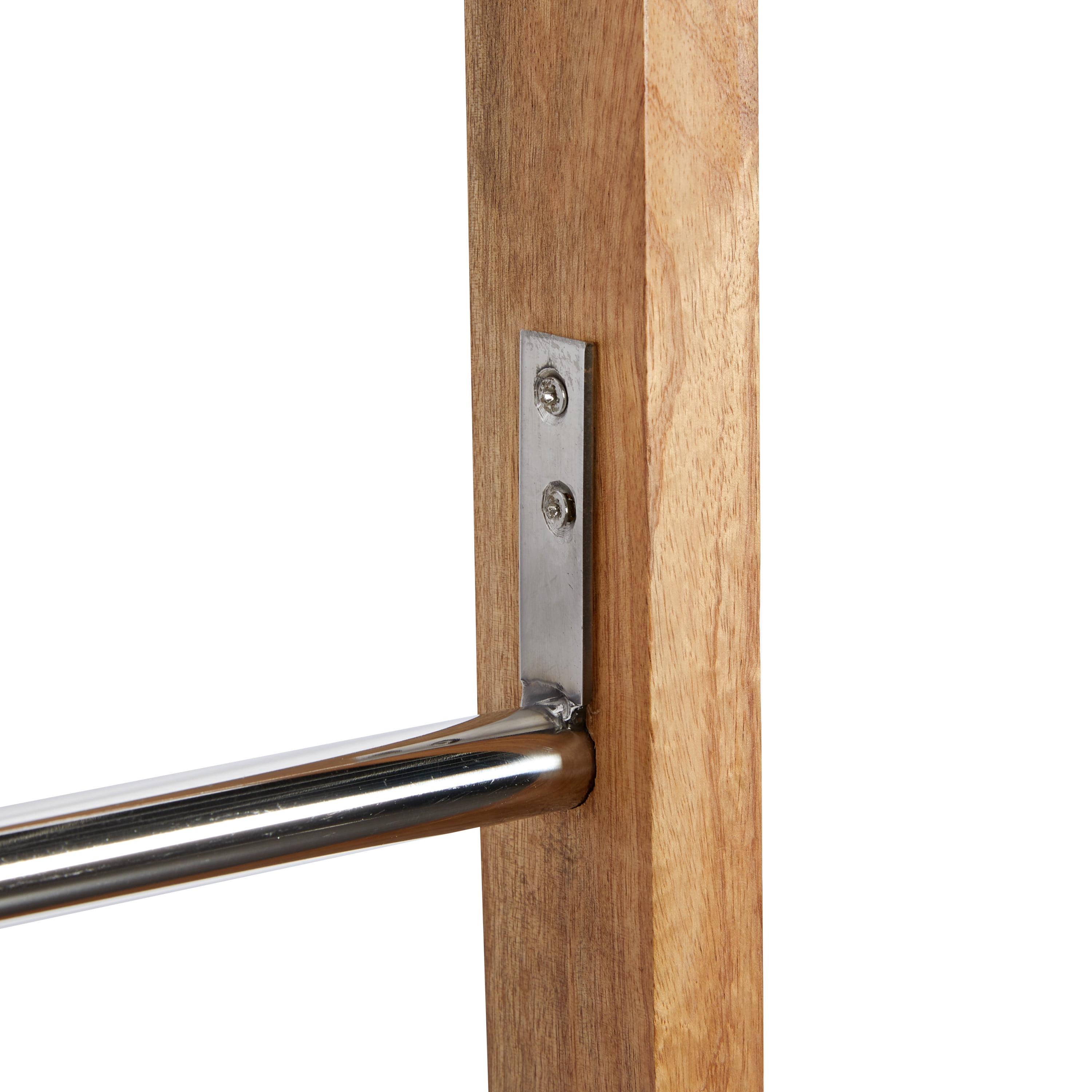 DecMode 72" x 17" Brown Mango Wood Contemporary Ladder