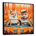 thumbnail image 2 of Designart "Adventurous Driving Foxes I" Animals Framed Wall Art - Traditional White Fox Entryway Framed Wall Art Print, 2 of 6