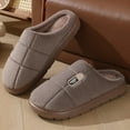 thumbnail image 5 of Yindaity Fuzzy House Slippers for Men Indoor Outdoor, Warm Footwear Cozy Mens Slippers(Coffee,12), 5 of 6