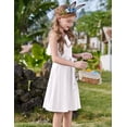 thumbnail image 5 of Oudiya Girls One Shoulder Dress Formal Ruffle Trim Birthday Party Dresses with Belted Pockets for Kids 5-12Y, 5 of 7