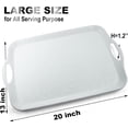 thumbnail image 2 of Extra Large Serving Tray with Handles, 20x13 inch, Set of 2 Melamine Platters for Serving Food, Turkey, Cookie, Rectangular Trays for Eating, Raised Dots Matt Finished, Dishwasher Safe, White, 2 of 7