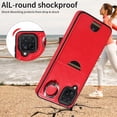 thumbnail image 5 of Case for Samsung Galaxy A12 Wallet with Credit Card Holder & Finger Ring Stand, PU Leather Slim Cover Shockproof Scratch Resistant Full Protection Case for Samsung Galaxy A12, Red, 5 of 11