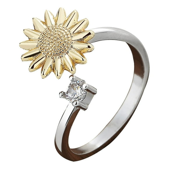 Anti Anxiety Fidget Ring Flower Stress Relief Ring Spinner Meditation Ring