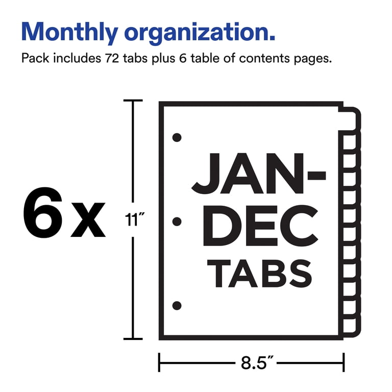 Avery Jan-Dec Dividers, 12 Tabs, Ready Index, 6 Sets photo 4