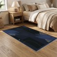 thumbnail image 2 of ODIKA Brushstroke Minimalist Open Field Pile Interlocking Navy Large Abstract Playful Non-Slip Low Profile for Guest Room, Lounge, Apartment, 2 of 7