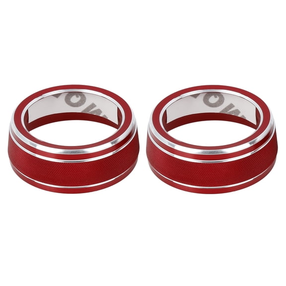 2pcs Red Aluminum Alloy AC Climate Control Ring Knob Trim Cover for Toyota RAV4 2019-2020