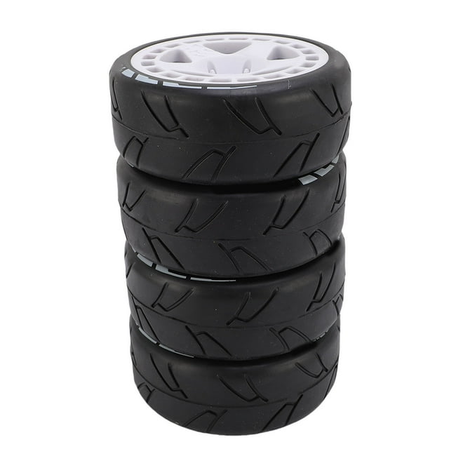 4PCS RC Rally Tires, 17mm Rugged Plastic 1/8 RC Car Wheel Tyres for Entertainment