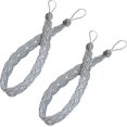 thumbnail image 1 of Juego de 2 alzapaños tejidos a mano para cortinas y decoración de cortinas trenzadas, color gris, 1 of 5