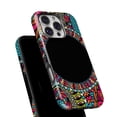 thumbnail image 6 of DesignSkinz Scratch-Resistant Hard Slim Case Compatible with iPhone 15 (Compatible with MagSafe) - Vector Colored Aztec Pattern WIth Black Connect Point, 6 of 9