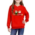 thumbnail image 4 of Lorytime Cute Hoodies for Teen Girls Oversized Boys Christmas Santa Claus Sweatshirt Long Sleeve Tops Festive Pullover Red, 4 of 4