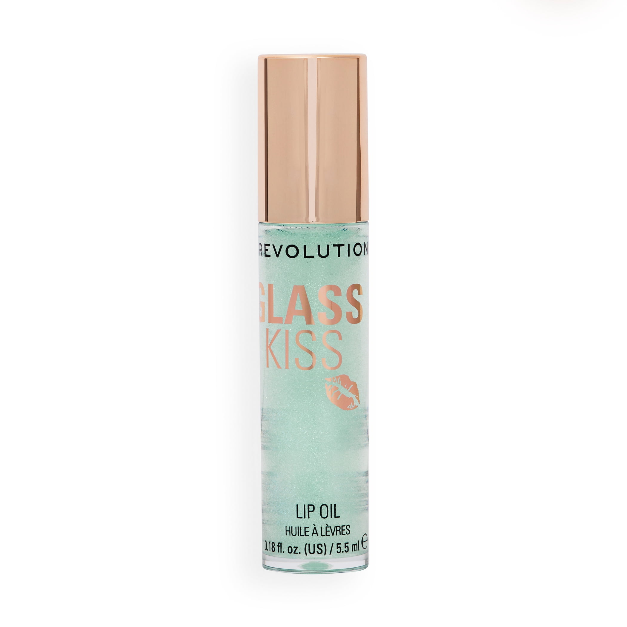 Revolution Glass Kiss Roller Ball Lip Oil, Shimmer Finish, Non-Stick, Pixiedust