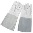 thumbnail image 2 of Par de guantes de soldador de piel de oveja, guantes protectores de trabajo de manga larga para soldar, montar a caballo y transportar, 2 of 8