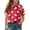 Red, variant on Grblisyd Girls Shirts Cute Animal Print Short Sleeve Collar Polo Shirts Casual Loose School Uniform Shirt