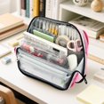 thumbnail image 6 of Standing Pencil Case with Base Large Capacity Stationery Pouch Pen Bag with Zipper for Women Men Cherry and Pink Bow Pattern, 6 of 7