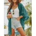 thumbnail image 6 of Bsubseach Women Mesh Lace Kimono Cardigan Swimsuit Cover Ups Floral Beachwear Dress, 6 of 6