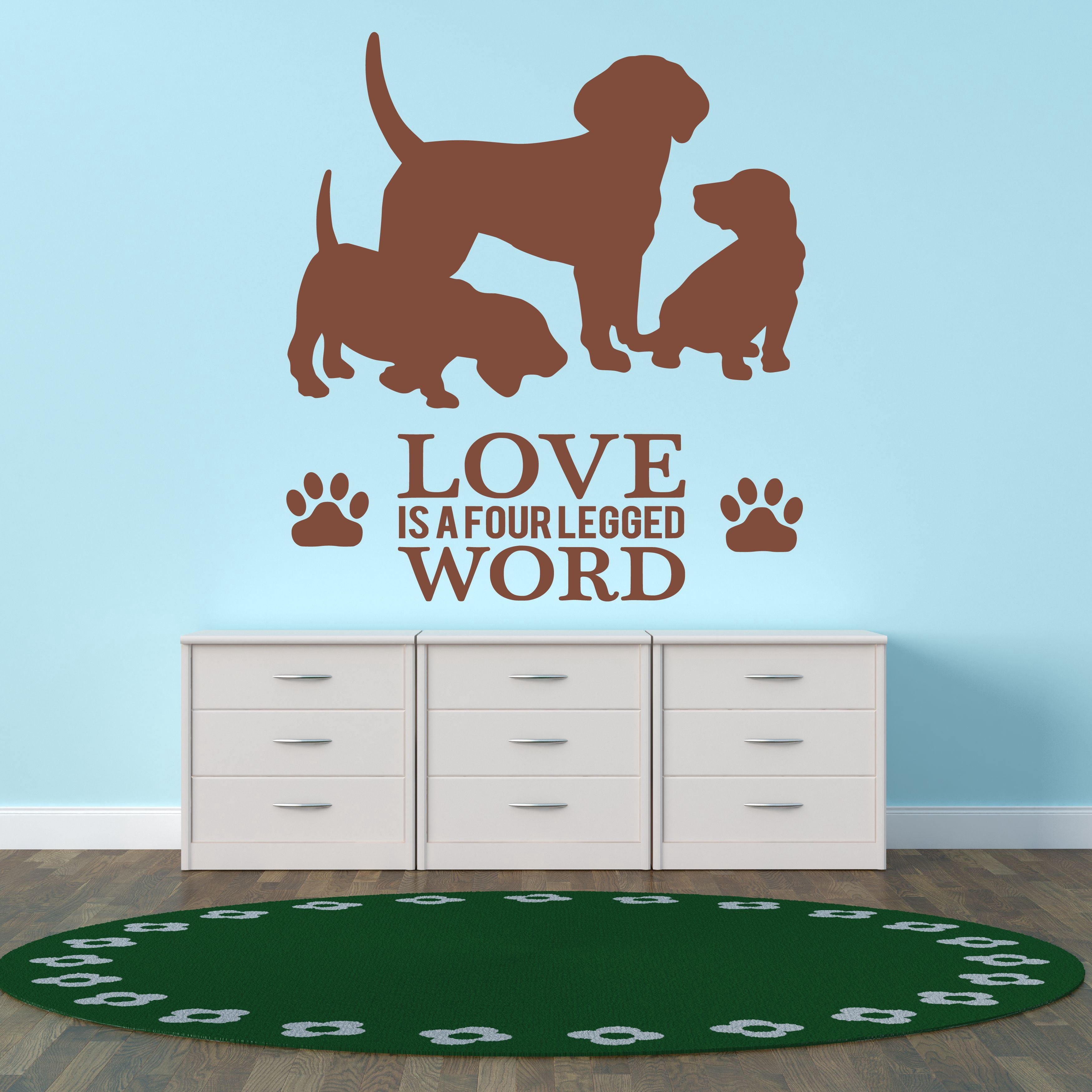 Animal Wall Decals for Care Taker Daycare - Loving Dog and Little ... - Dog Crate Decals For Puppies At Home