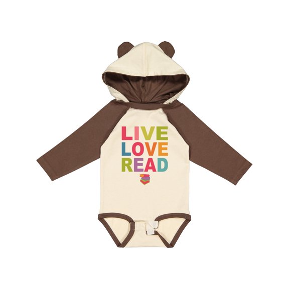 Inktastic Live Love Read Girls Long Sleeve Baby Bodysuit
