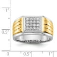 thumbnail image 5 of 14K Two-Tone Gold Ring Band Men's Diamond Round Yellow & White Square, Size 5, 5 of 5