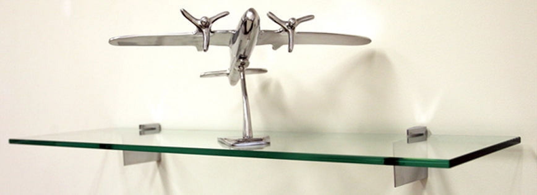 10" X 18" Raven Floating Glass Shelves - 2 Brackets Included with Each Shelf By Spancraft Glass