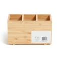 thumbnail image 2 of U Brands Zen Desktop Organizer, 7" x 3.5" x 4.2", Bamboo, Made of Natural Materials, 2 of 9