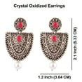 thumbnail image 2 of Efulgenz Indian Oxidized Jewelry Boho Vintage Tribal Antique Crystal Dangle Faux Pearl Drop Statement Earrings for Women, Pink, 2 of 5