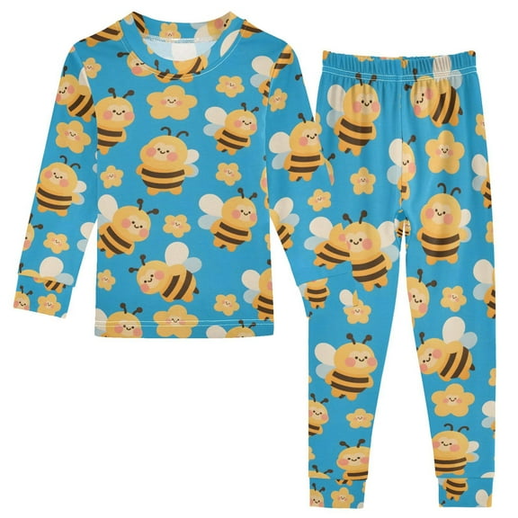 joogoo Bees Cute 2 Piece Long Sleeve Tee and Pants Cotton Pajama Set 5Y