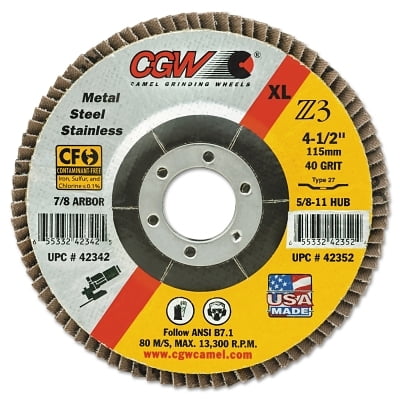 

Prem Z3 Reg T29 Flap Disc 4 1/2 80 Grit 7/8 Arbor 13 300 rpm | Bundle of 2 Boxes