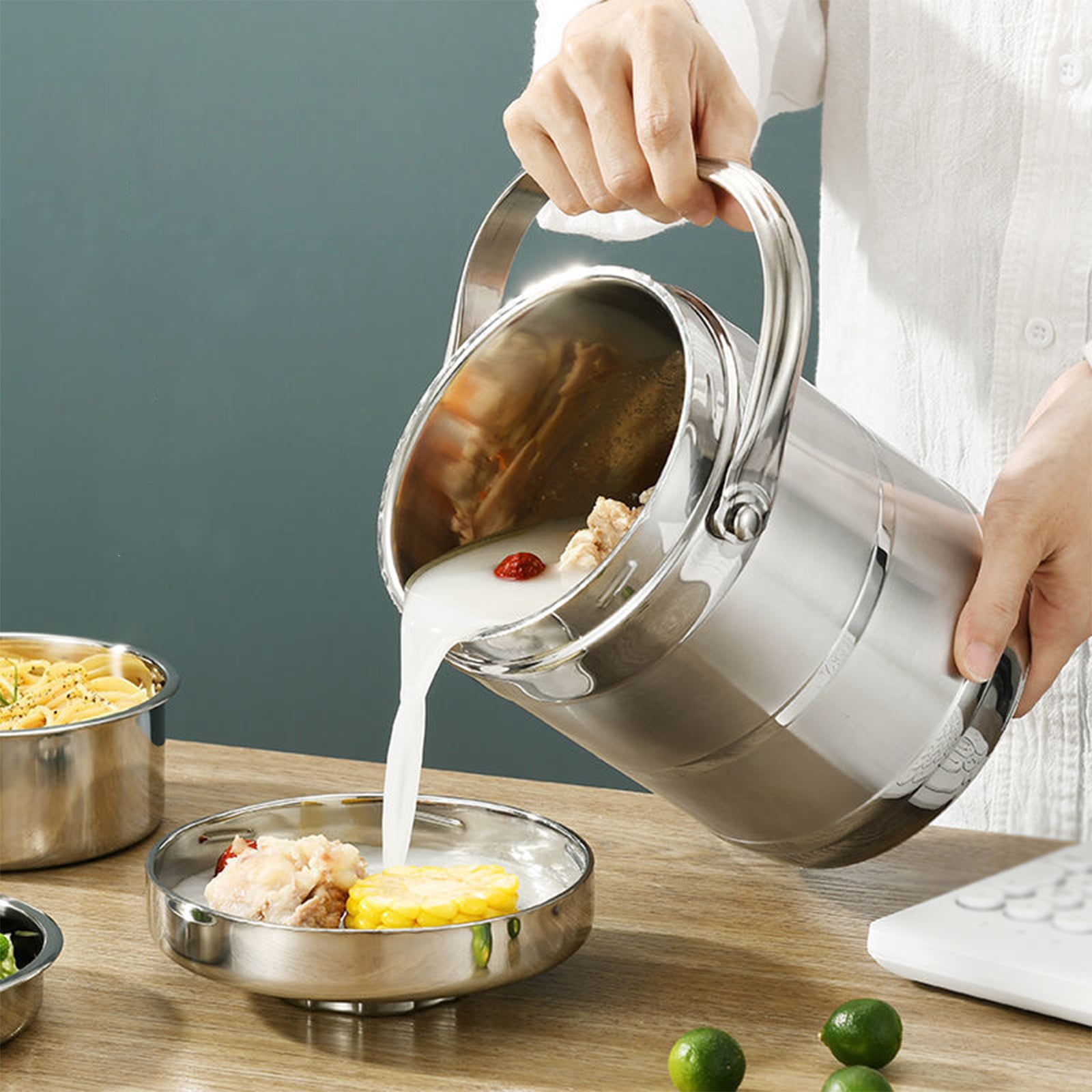 Thermal Lunch Box Wide Mouth Stainless Steel Thermal Flask, Stainless Steel Breakfast Pots, Soup Flasks Pot