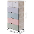 thumbnail image 3 of Plastic Drawers Dresser for Bedroom Locked Storage Cabinet with 6 Drawers Chest Of Drawers for Playroom Craft Organizers and Storage for Clothes, Towels 19.7’’ W x 13.8’’ D x 40’’ H (), 3 of 7