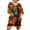 Orange, variant on 2026 ! under $5 asdoklhq Womens Plus Size Dresses,Women African Vintage Print Middle Sleeve V Neck Casual Mini Dress