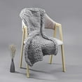 thumbnail image 1 of Rectangle Hand-woven Bulky Soft Chunky Knit Bedding Blanket Thick Yarn Knitted Sofa Throw Rug - 9 Colors, 1 of 6