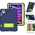thumbnail image 3 of Case for iPad Mini 6, Slim Duty Drop Proof Shockproof Protective Cover with Stand and Pencil Holder for  Case for iPad Mini 6th Gen 8.3 inch (Navy Green), 3 of 12