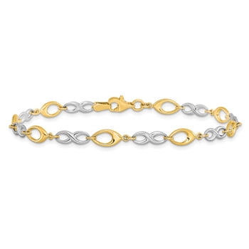 Lex & Lu 14k Two-tone Gold Polished Bracelet LAL47086