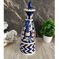 thumbnail image 4 of India Meets India Ceramic Bottle/Jug/Jar/Oil Dispenser [Blue] Ceramic Storage Bottle for Oil, Vinegar, Sauces, Ketchups, Ceramic Bottle w/ Lid, 25 OZ (750 ML), 4 of 5