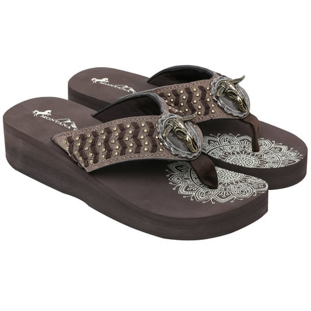

Montana West Flip Flops for women Casual Wedge Rhinestone Comfortable Thong Sandals Womens Summer Beach Sandals