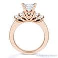 thumbnail image 4 of Square Cut Forever Brilliant Moissanite 5-Stone Engagement Ring in 14k Rose Gold, 4 of 5